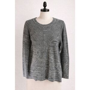 Dana Buchman XL Heathered Gray Textured Knit Sweater Cozy Minimalist Chic